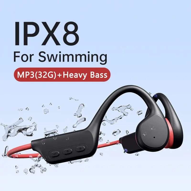 X7 Casque à conduction osseuse IPX8 pour natation