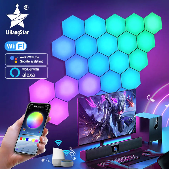 Lumières bluetooth LED Hexagonales